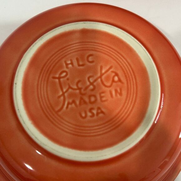 Homer Laughlin China Fiestaware Set of 2 Cereal Bowls Color Persimmon Retired - Picture 5 of 11